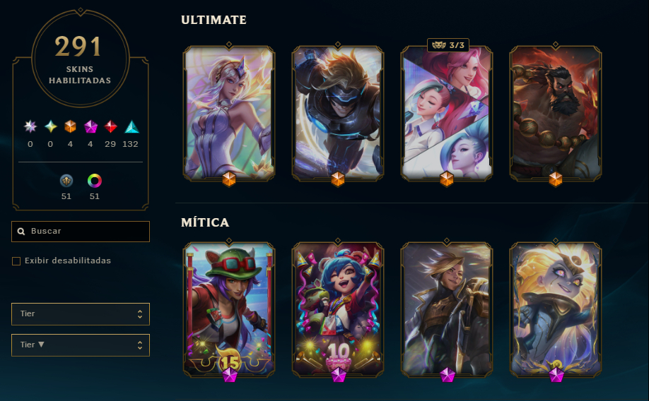 Conta League Of Legends | LVL 547 | 291 Skins | Todos Campeões | 10 anos