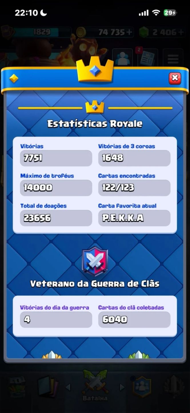 CONTA COM 14K DE TROFEUS + 122 CARTAS + 2400 GEMAS, 100% SEGURA! SÃO ANOS UPANDO