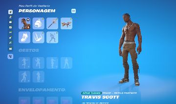 CONTA FORTNITE TRAVIS SCOOT GLOW SALVE O MUNDO 152 SKINS