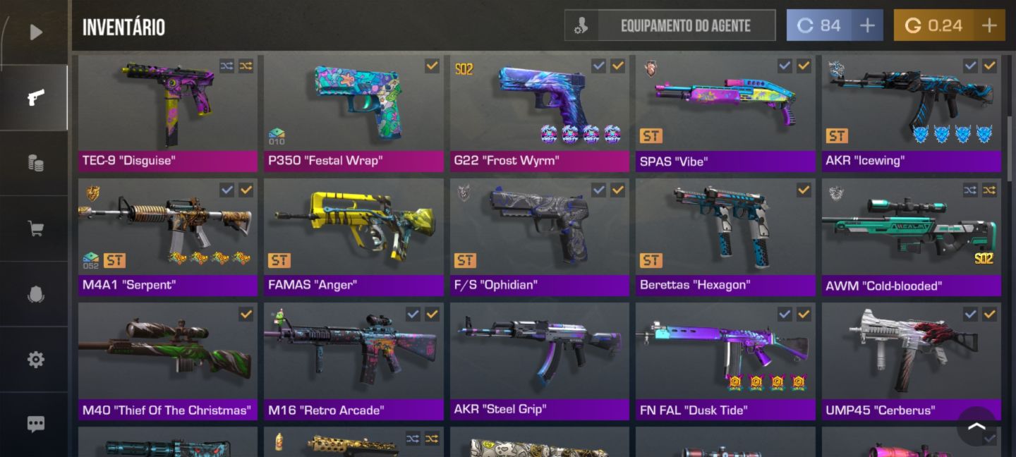 Conta Com Butterfly, Ak, m4a1 e phoenix