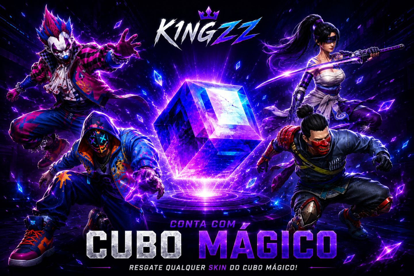 [VIA X] CONTAS FREE FIRE DIAMANTES + UMP ATT E SKINS NARUTO - ENTREGA IMEDIATA