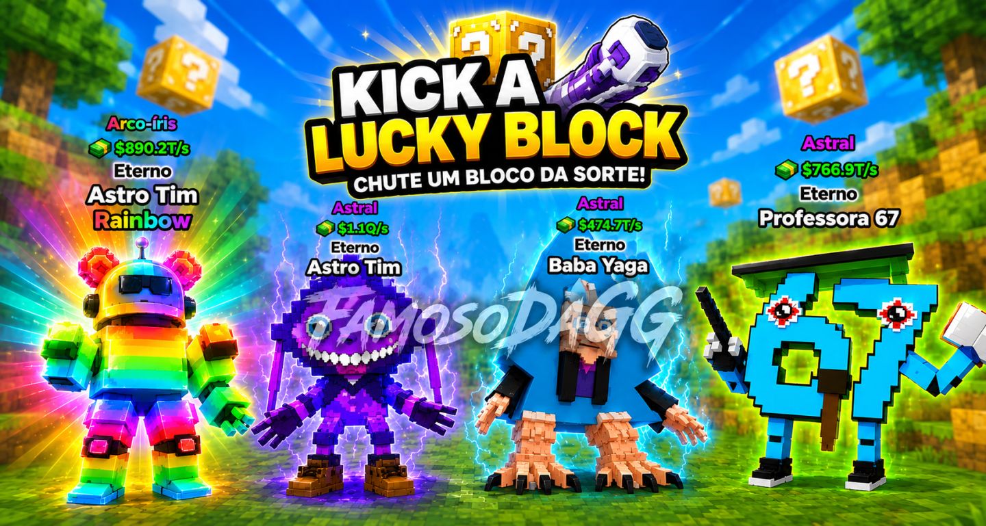 CHUTE UM BLOCO DA SORTE / KICK A LUCK BLOCK [GAMEPASS/BRAINROTS] BRAINROTS RARO