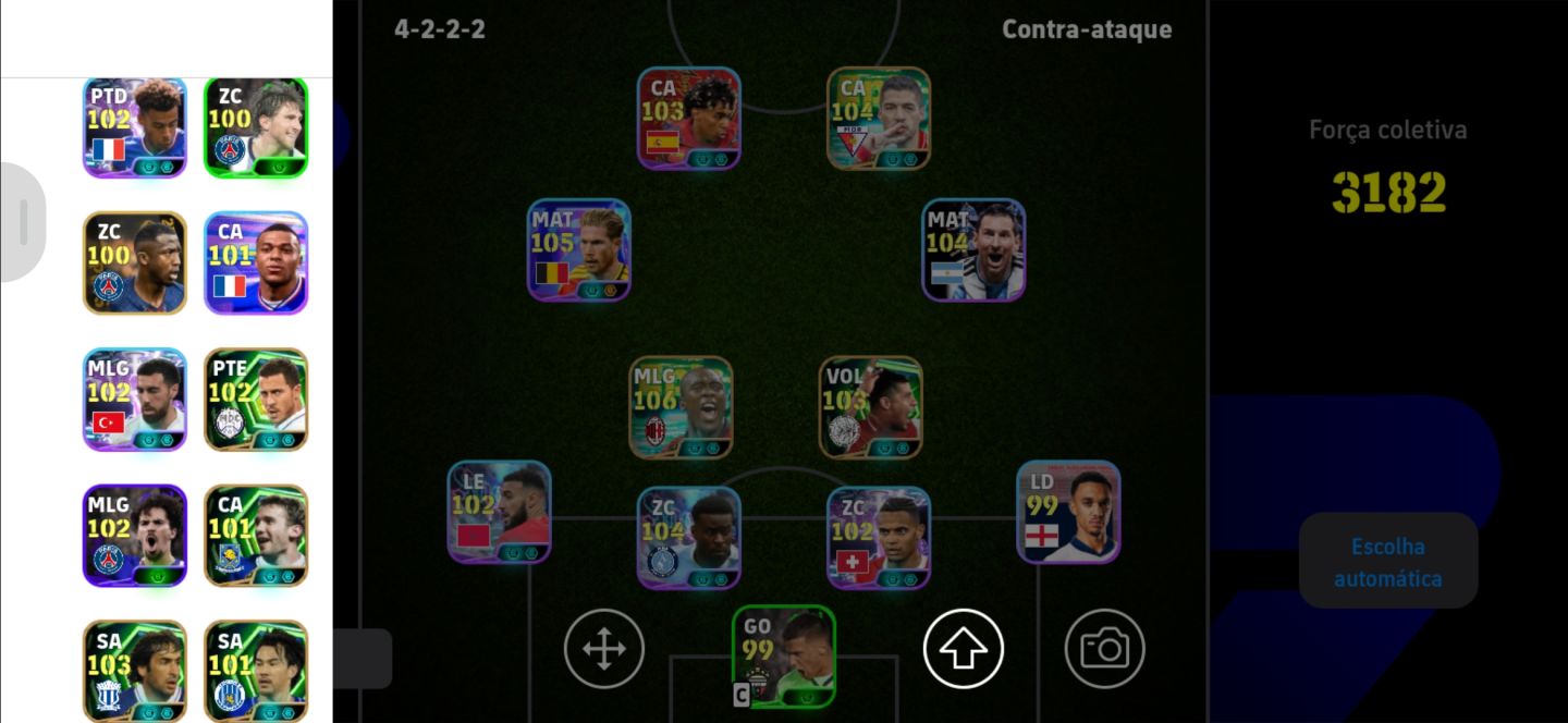 Conta Efootball Seedorf 106 + De Bruyne 105 + 1.780 moedas