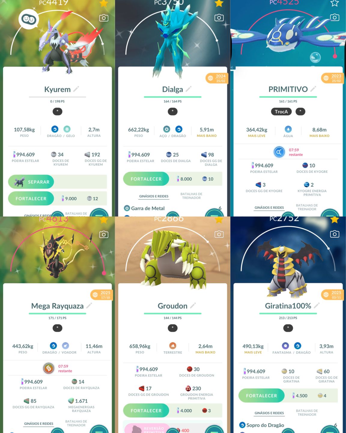 CONTA POKÉMON GO PREMIUM | Mewtwo Armadura - Primou - Rayquaza Mega