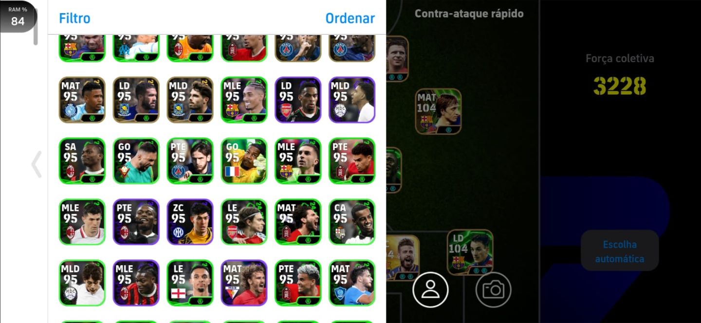 CONTA EFOOTBALL +3220 FORÇA, CONTA COLECIONADOR, VARIAS CARTAS ANTIGAS