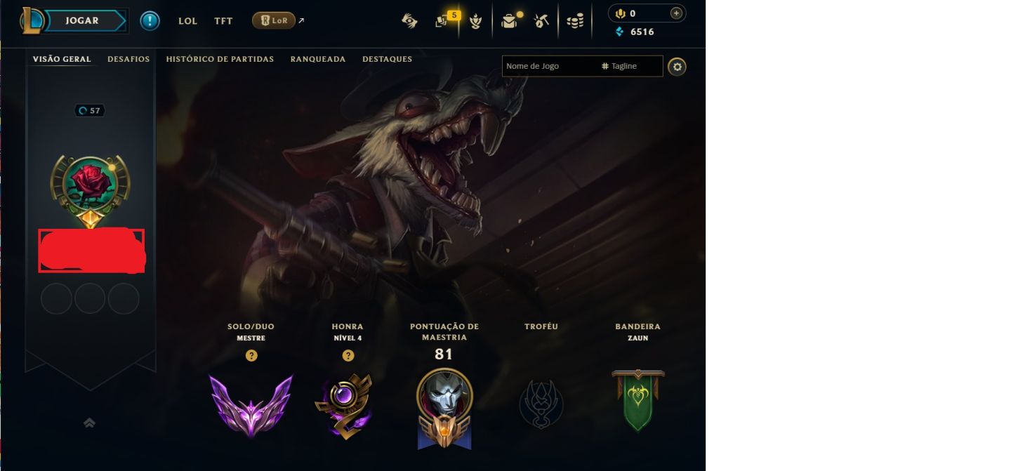 Conta Mestre League of Legends