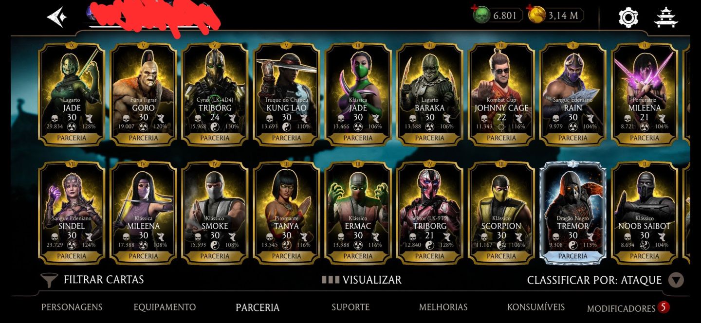 CONTA TOP TIER MK MOBILE NVL 60 | TIME MK11 FULL FX | 6.8K ALMAS