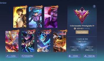 Conta MLBB | 342 Skins | 2 Legends | KOF Iori + Eren | Vínculos Zerados