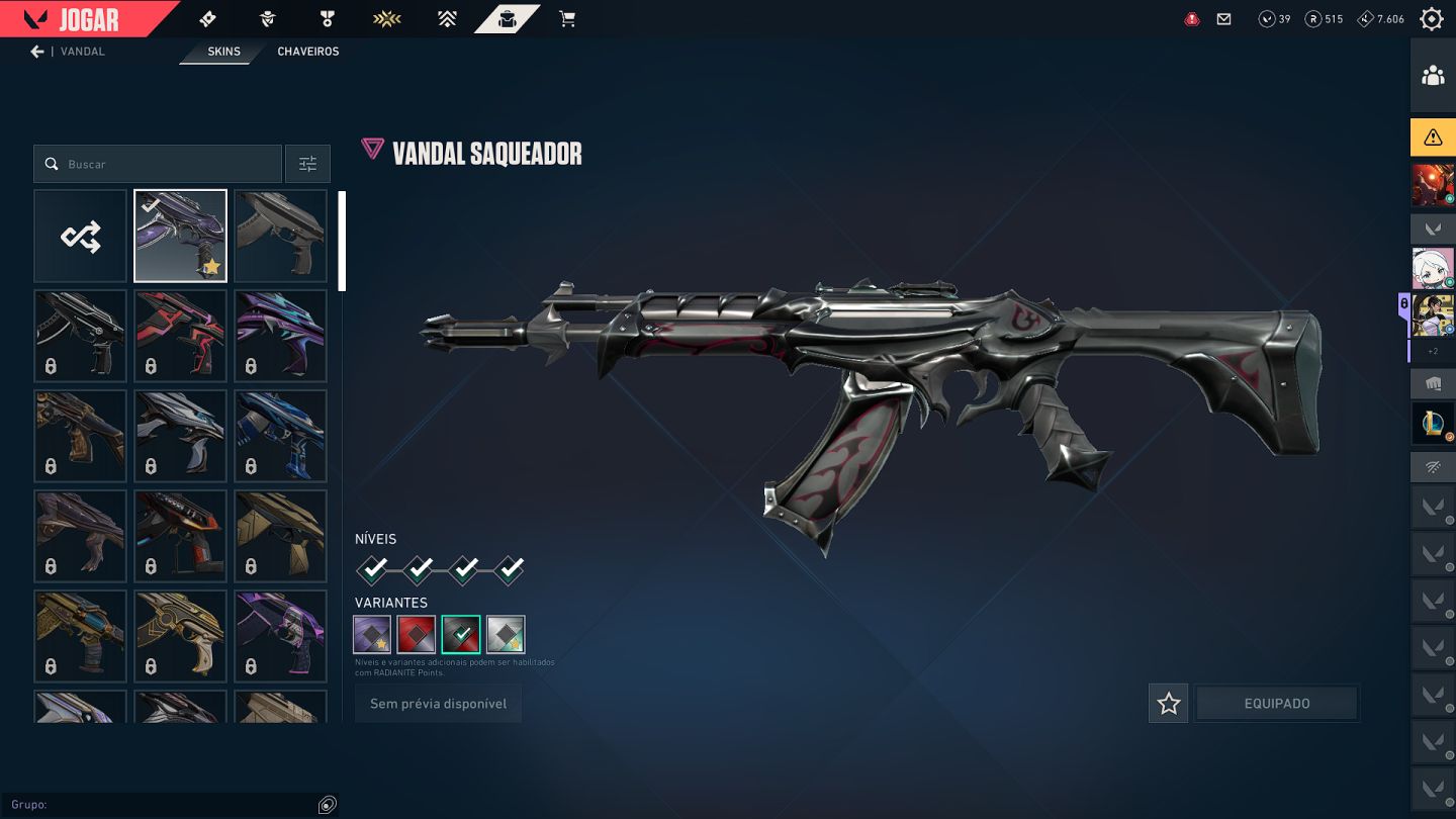 Conta VALORANT com 17 skins, vendendo pois não jogo mais e preciso de dinheiro