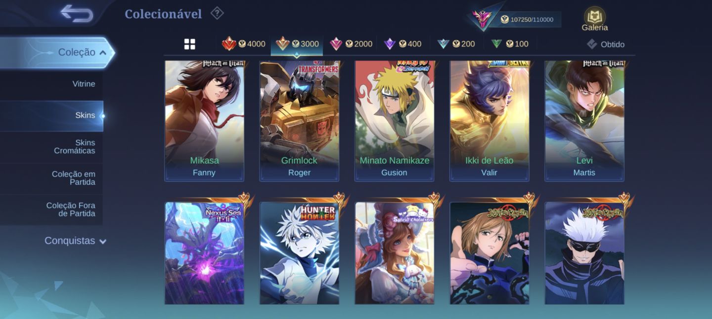 Conta Collabs Mobile Legends