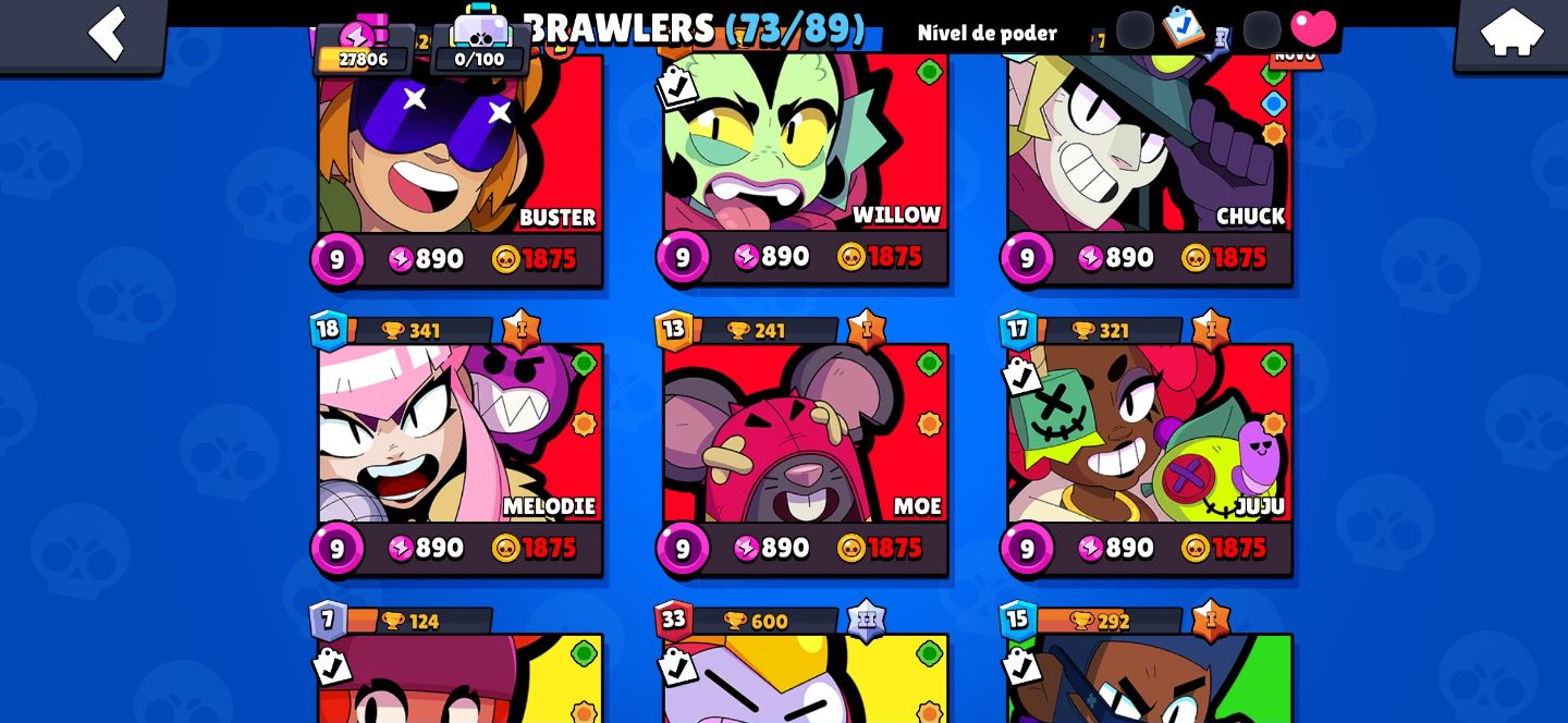 |MUITO UPADA| Conta Braw Stars 27800 Trofeus Muitos brawler lvl max