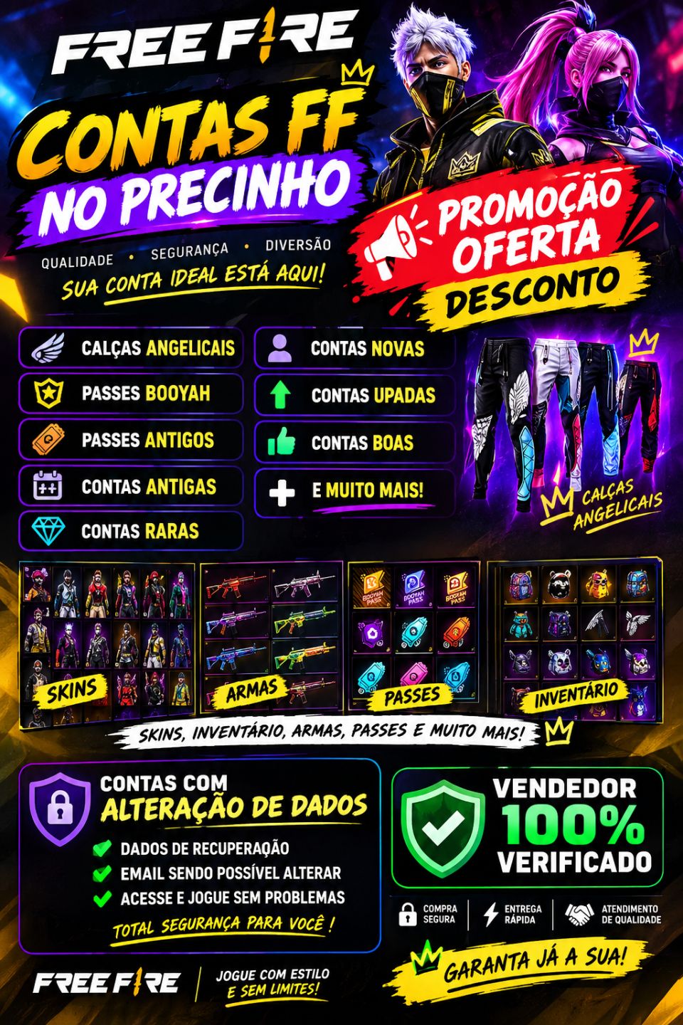CONTAS FF(FREE FIRE) NO PRECINHO