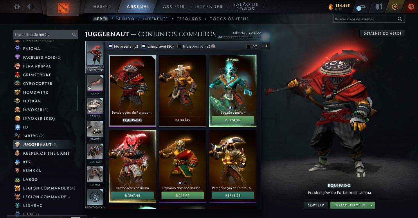 Conta Dota 2 com 4 Arcanas (Legion, Ogre, Zeus e Lina)