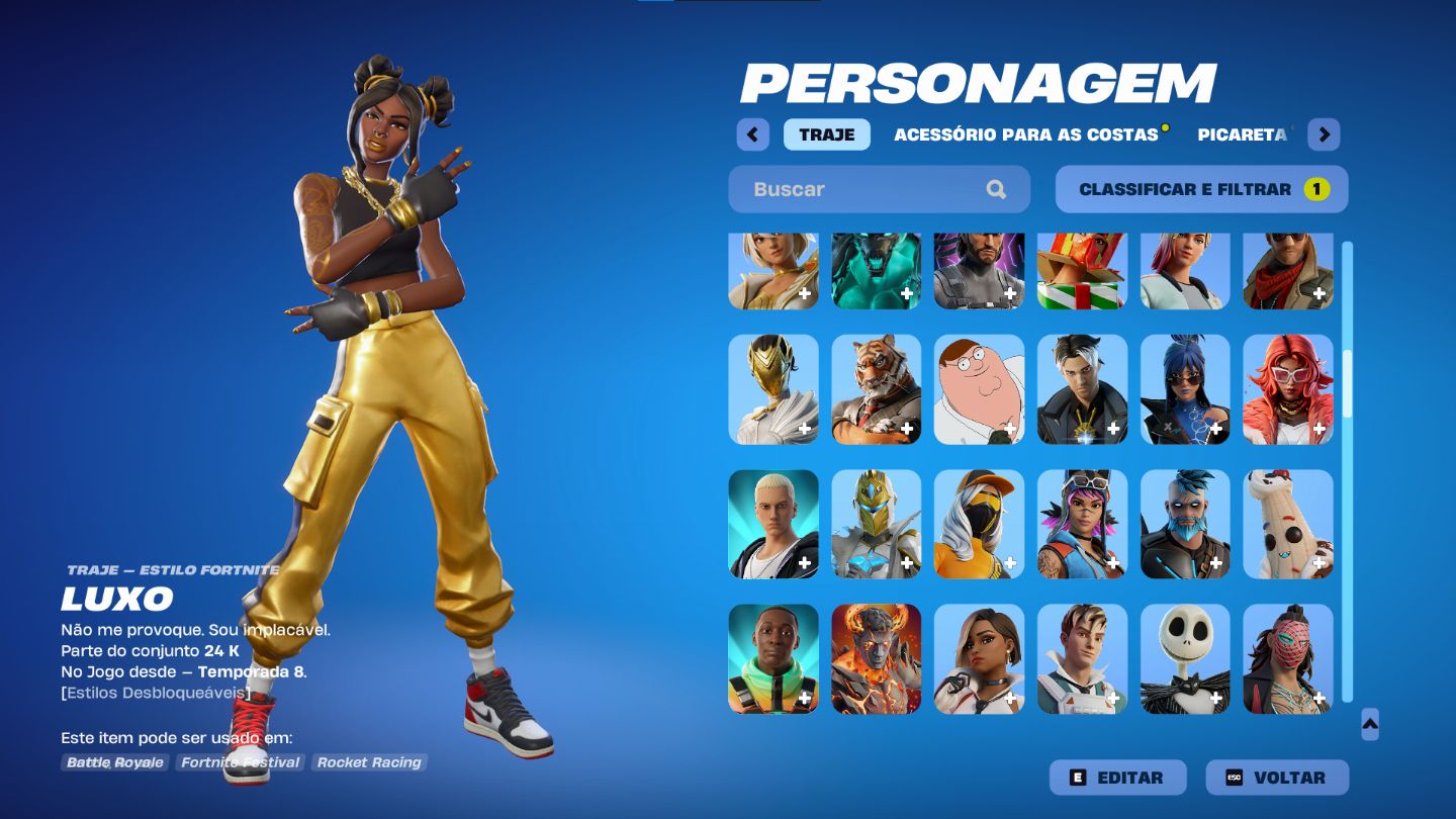 Conta Fortnite Og Temporada 5, Tryhard Conta com 196 Skins, Eminem
