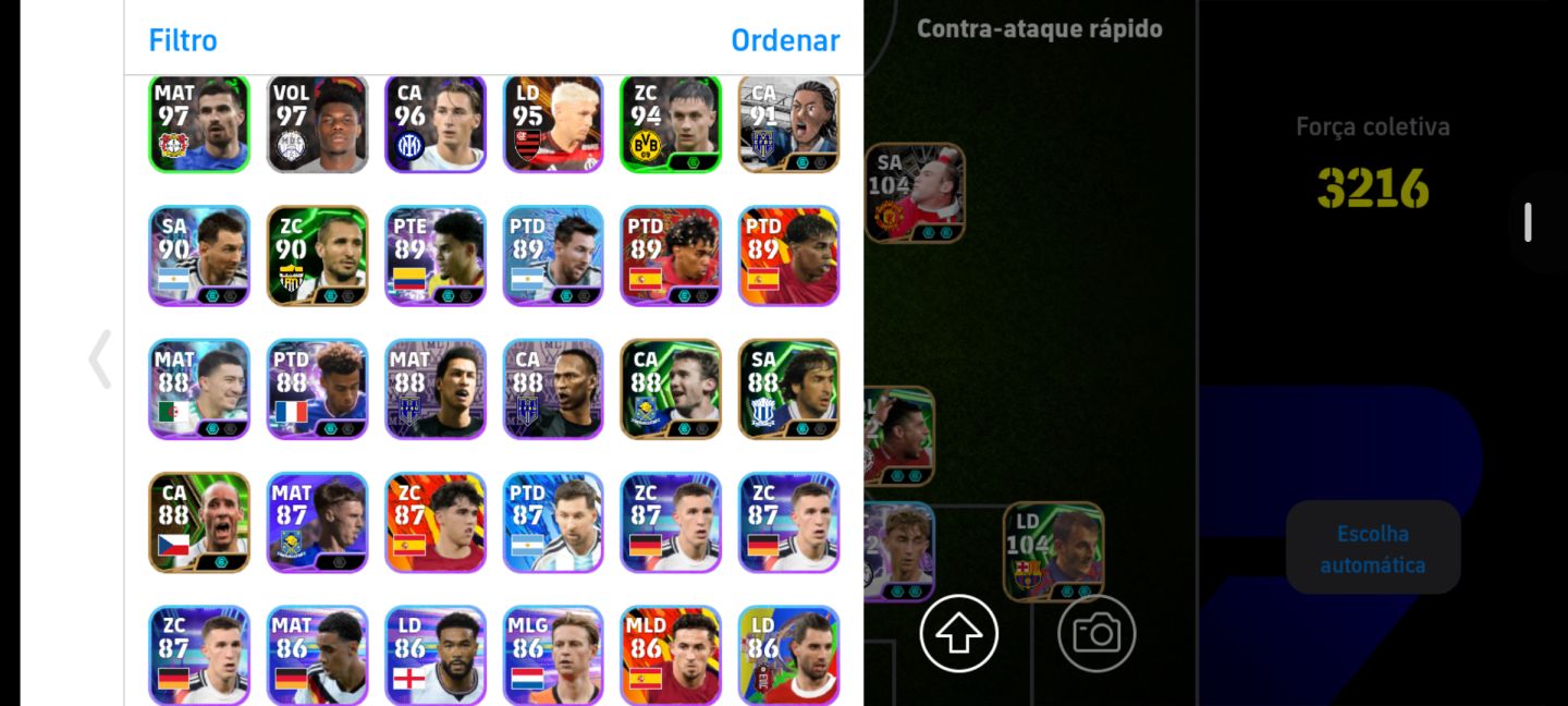 CONTA DE EFOOTBALL MOBILE COM MUITOS JOGADORES!!