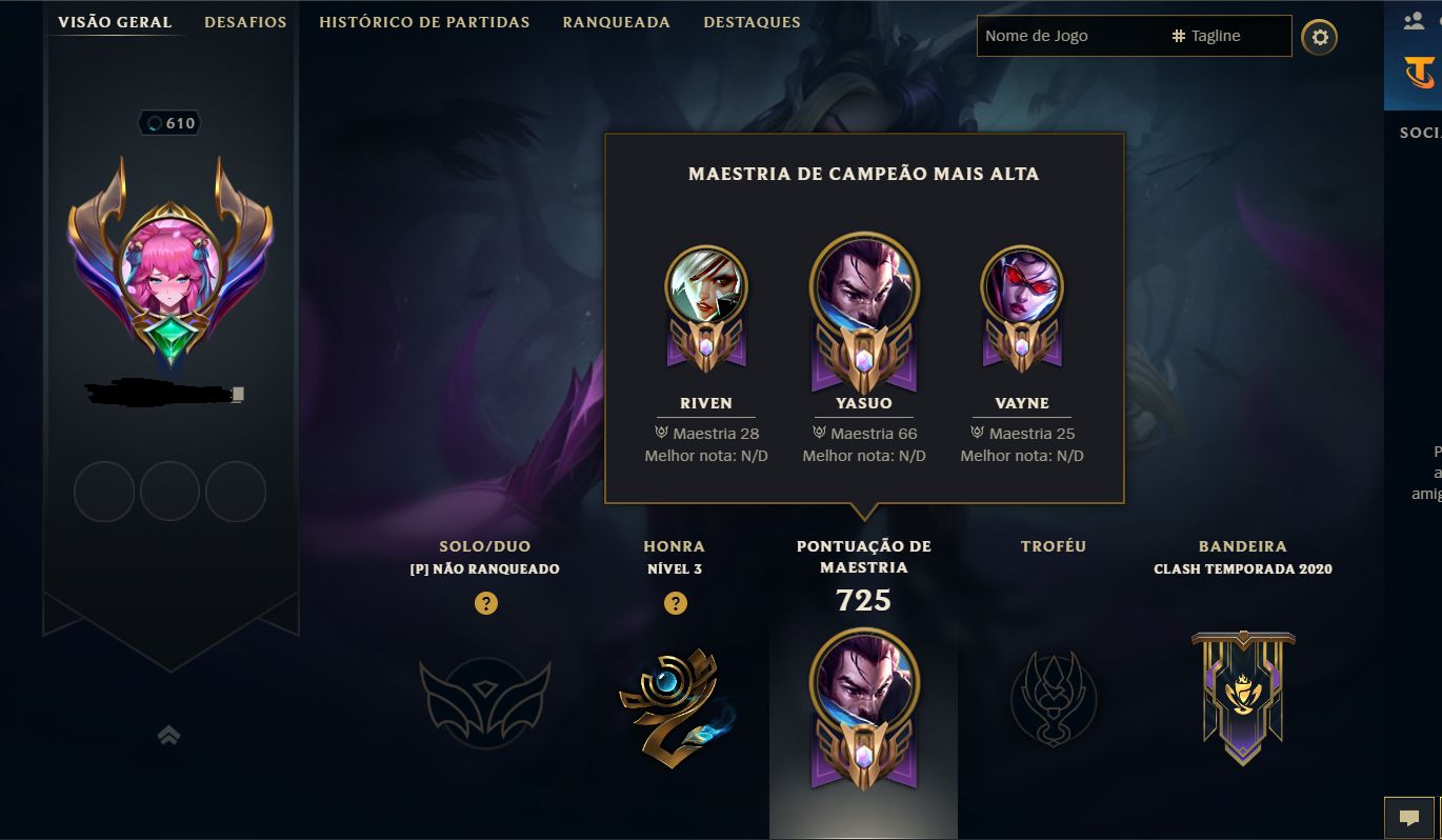 CONTA LOL - 270 SKINS - DONO ÚNICO - UNRANKED - LV 610 - 70 CROMAS - SKINS CARAS