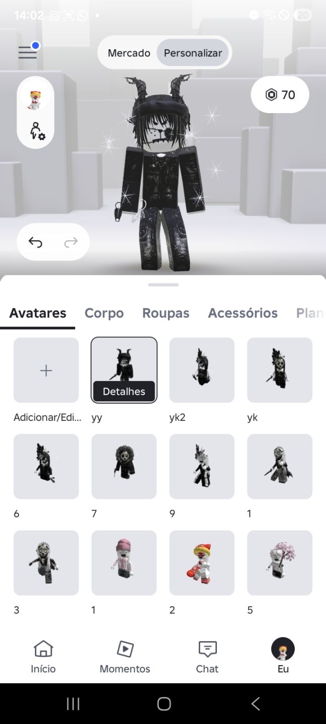 CONTA DE ROBLOX COM MUITOS ROBUX GASTOS E UPADA NO MM2