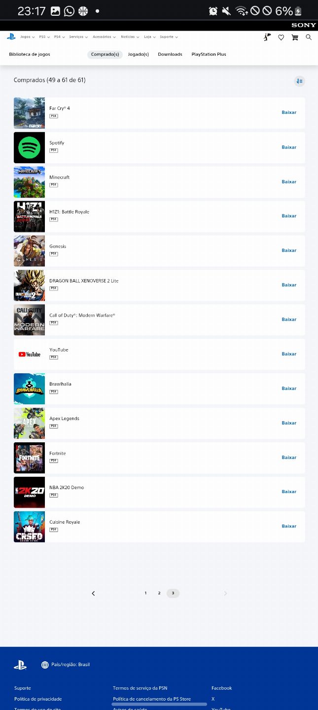Contas playstation com 120 jogos disponíveis conta full acesso(preço negociavel)