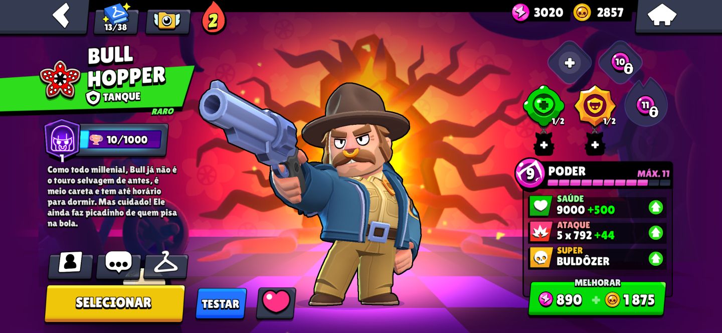 Conta BRAWL COM SKINS DE STRANGER THINGS | GEMAS NEGATIVAS