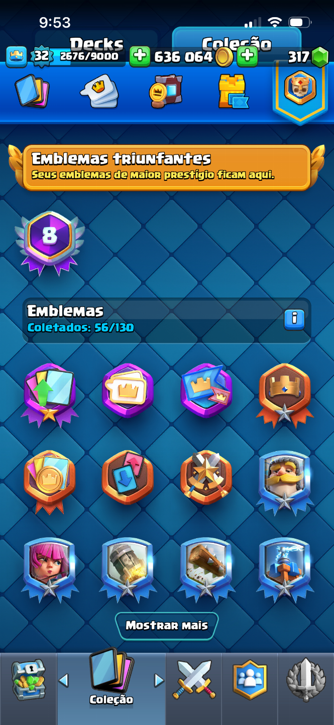 CONTA CLASH ROYALE ARENA 19 / 7000 TROFÉUS / 8 ANOS - MUITO BARATO!!!