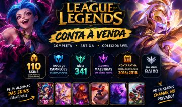 LoL CONTA LV. 341 | 110 SKINS | TODOS OS CAMPEÕES | CONTA ANTIGA 2015/16