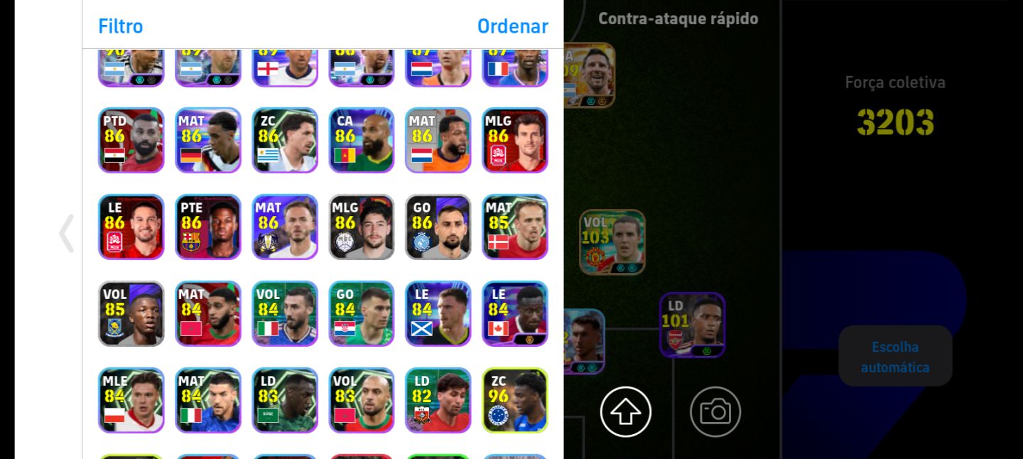 Conta Efootbal Com Messi 109 e bale 107