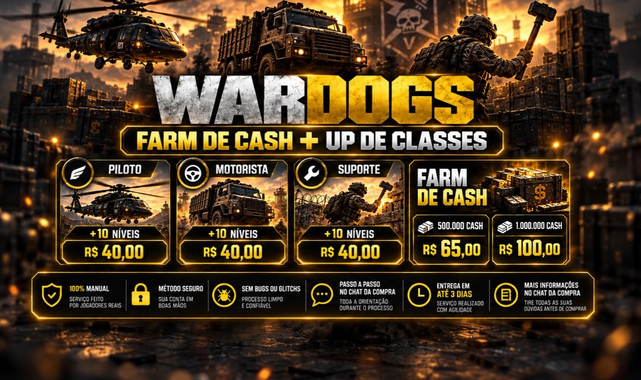 WARDOGS | FARM DE CASH MILIONÁRIO + UP DE CLASSES MAIS BARATO DO GGMAX