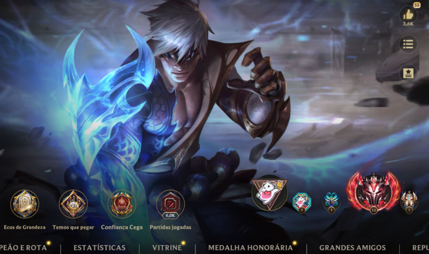 Conta antiga com vários itens e ícones! Rankeds gm em quase tudo, 1 challenger