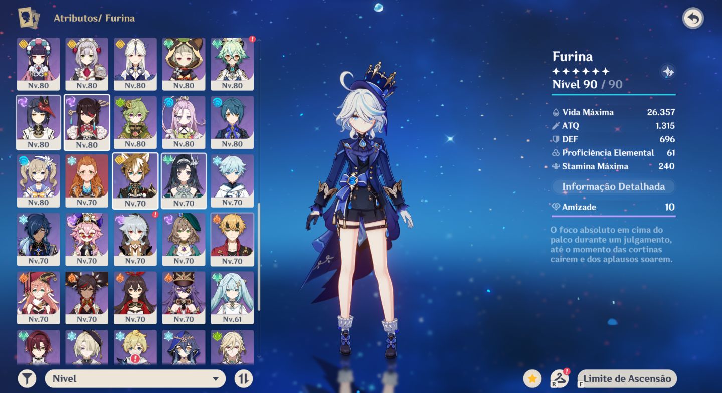 (PROMOÇÃO) CONTA GENSHIN 43 CHAR 5 STAR | 31 ARMASS | AR 60 IMPERDÍVEL