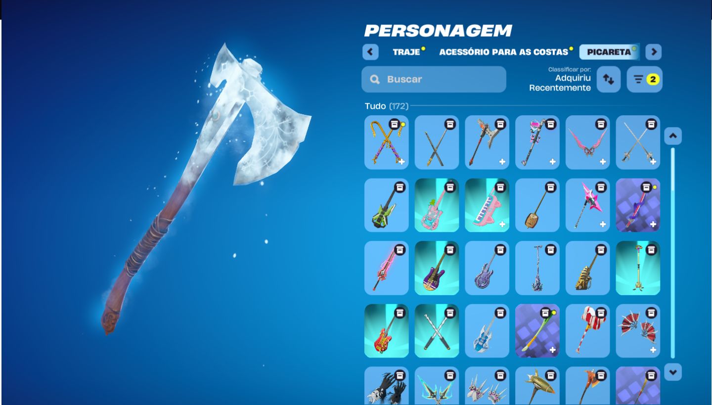 Conta OG de fortnite, machado do kratos, glow, e outras 150 skins