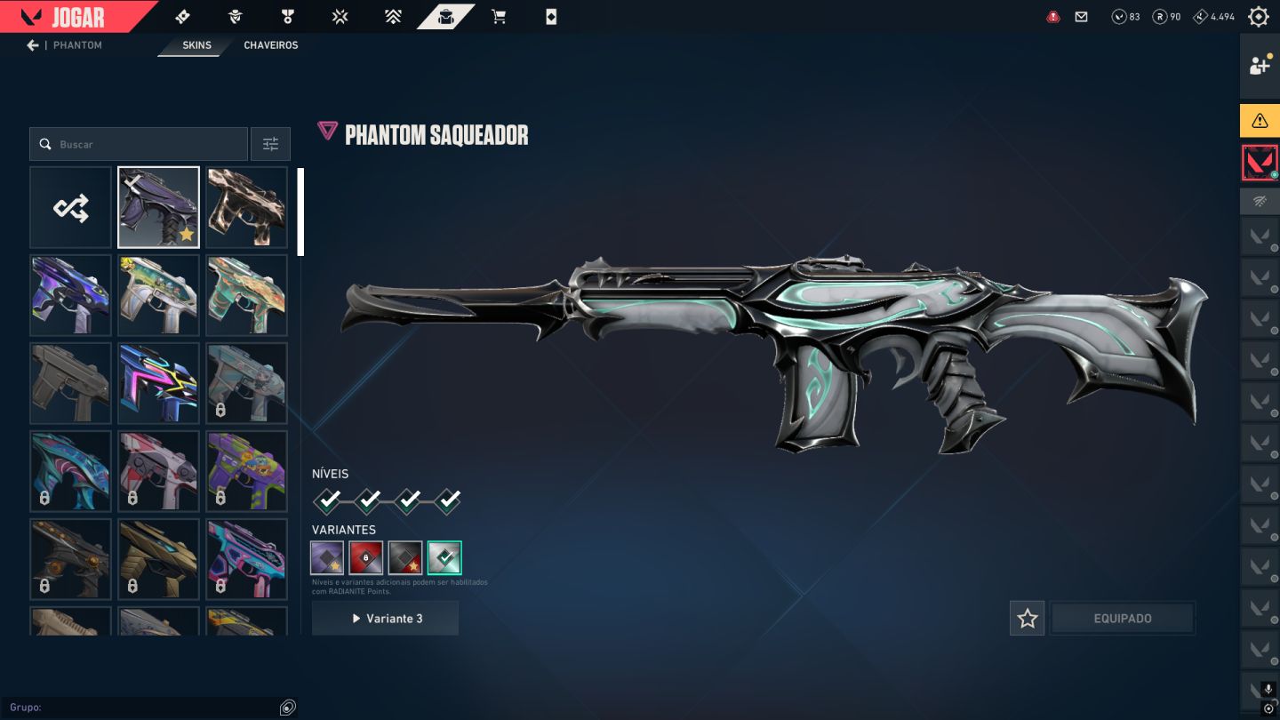 CONTA VALORANT COM MUITA SKIN