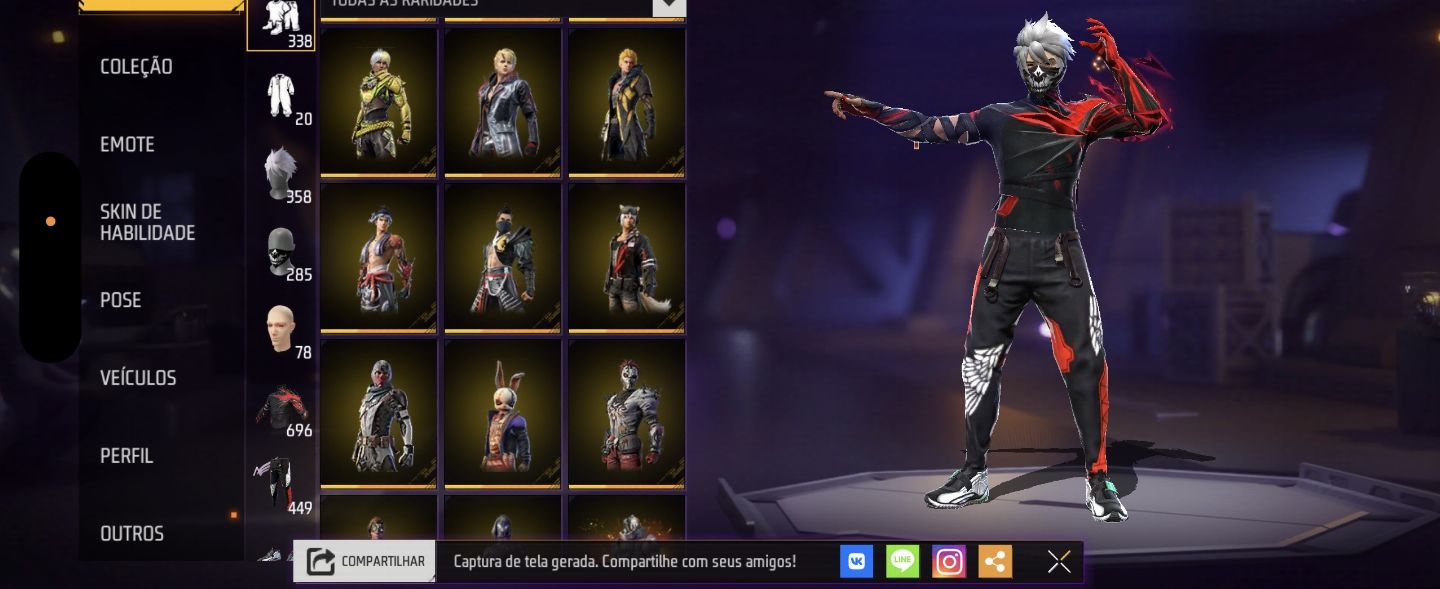 Conta free fire com o 3 passe de fogo antigo e outros passes ! De uma olhada
