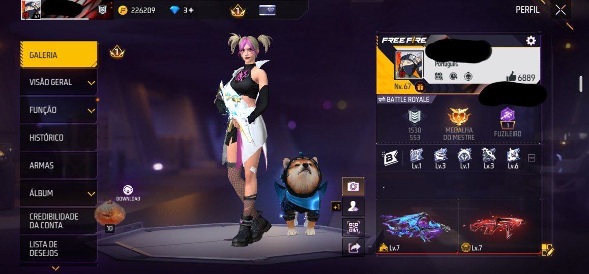 Conta prime 6 Gemada mais de 500 peitorais 6 armas evo e + de 25 passes parceria