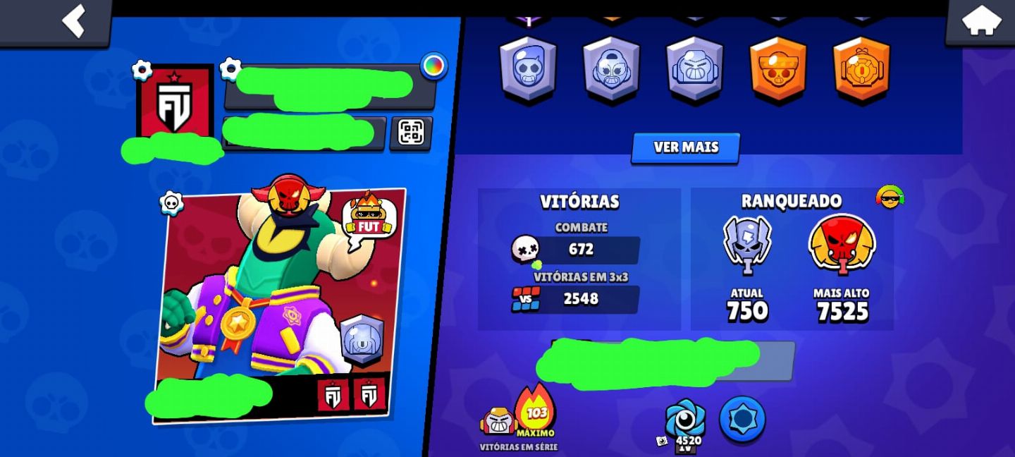 Brawl Stars 17K | Lendário | +200 Skins | BARATO