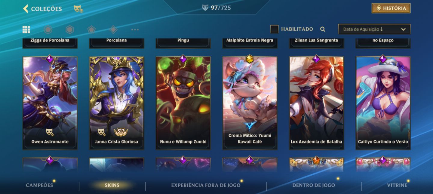 Conta wild rift com quase 100 skins
