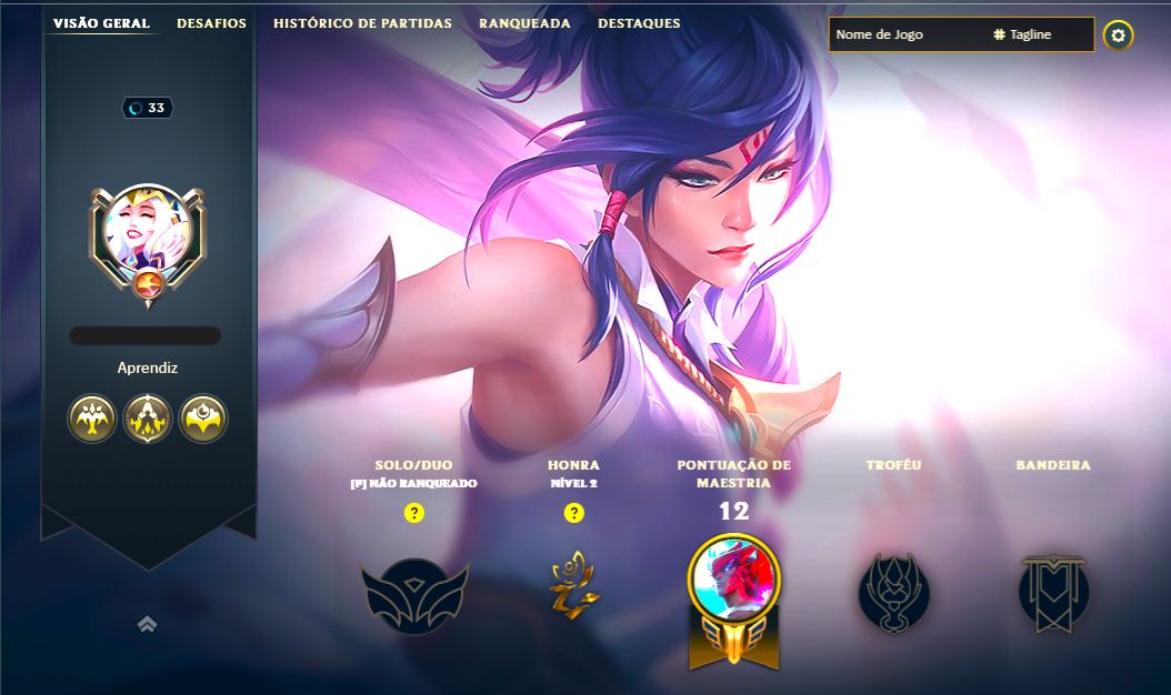 SKIN FIORA ESPADA ALADA + [ POSSIVEL DESBLOQUEAR RANQUEADA ] + [ TROCA NICK ]