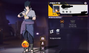 Conta Free Fire com Sasuke e Kakashi - lvl 21