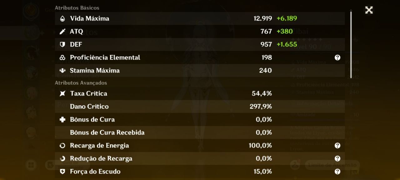 Conta Genshin Zibai + Assinatura, Ineffa + Assinatura, Linnea, Columbina e mais.