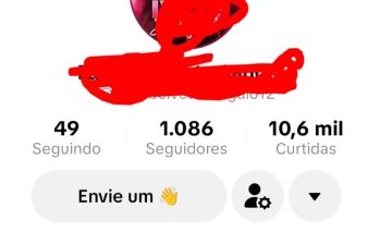 Conta do tik Tok com 1086 seguidores