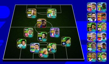 Conta de efootball, time 1197 de força, com titulares e reservas bons