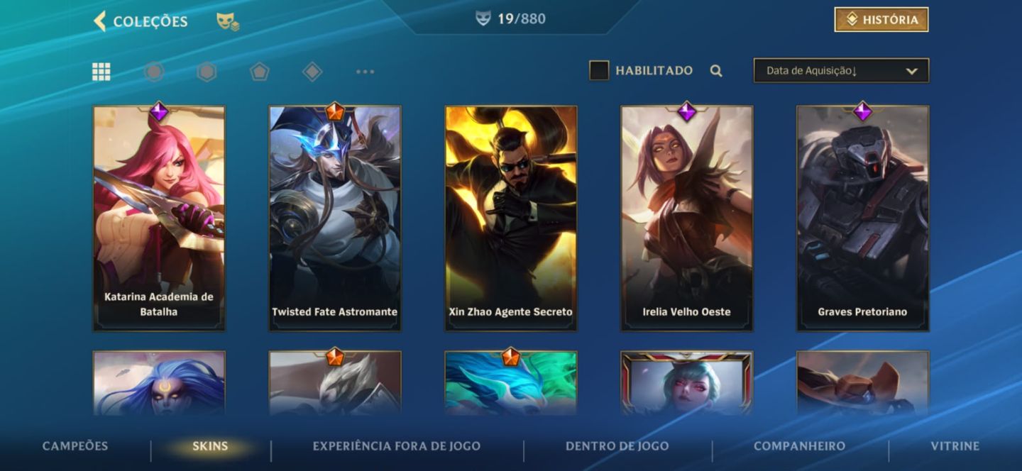 Conta wild rift conta antiga com skins raras boa coleção