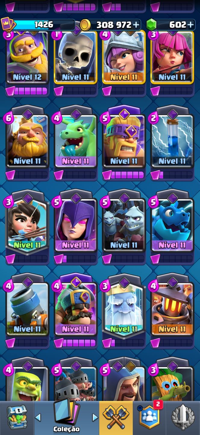 Conta de clash arena 23 com deck bem montado