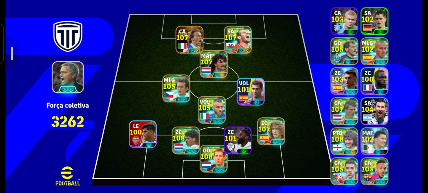 Conta Efootball com Del Piero big time e Gullit