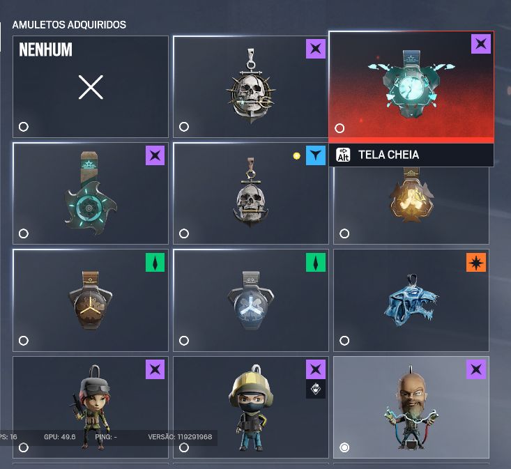 Conta r6 antiga, nivel 286 com bastante skins e amuleto de evento, 3 elites