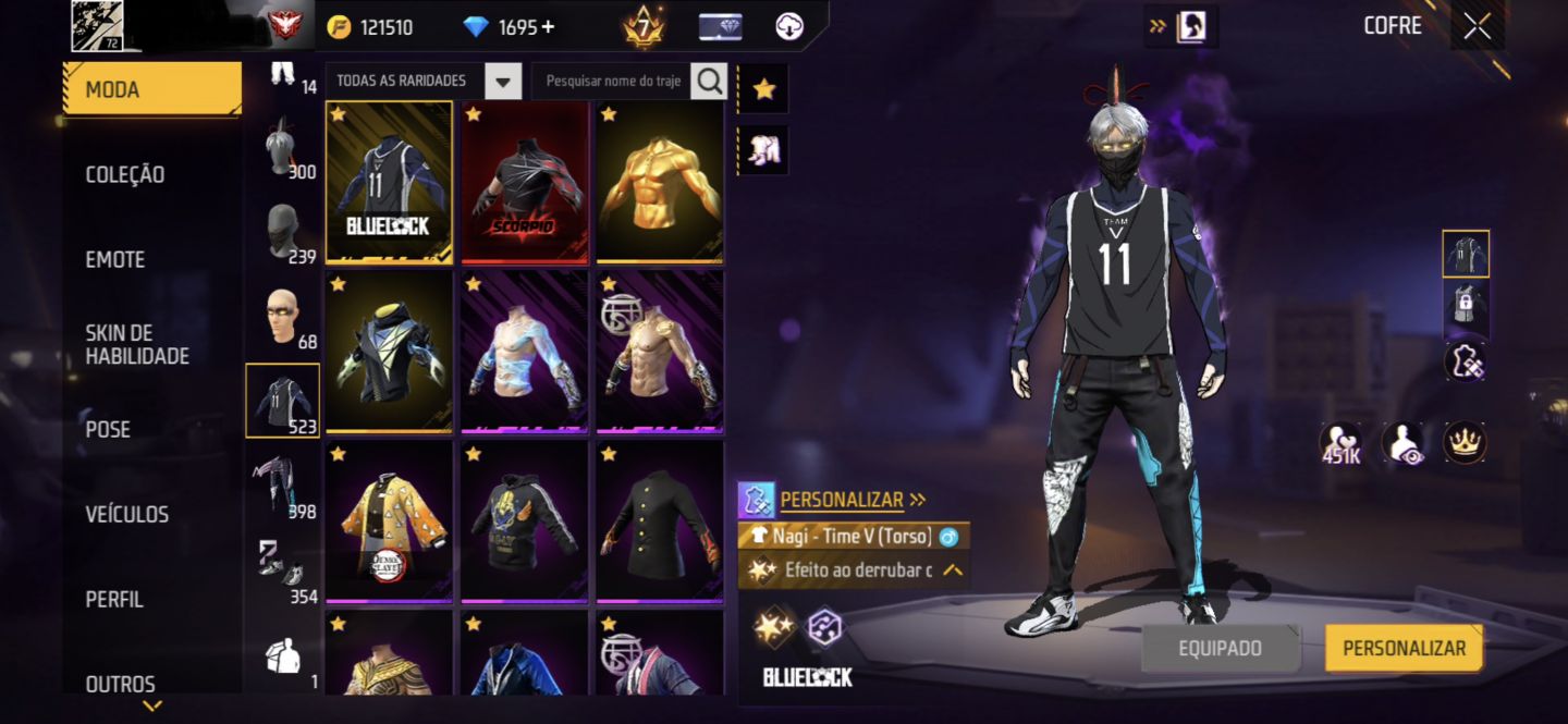CONTA FREE FIRE RARA PRIME 7 COM 1 e 7 PASSE ANTIGO e+