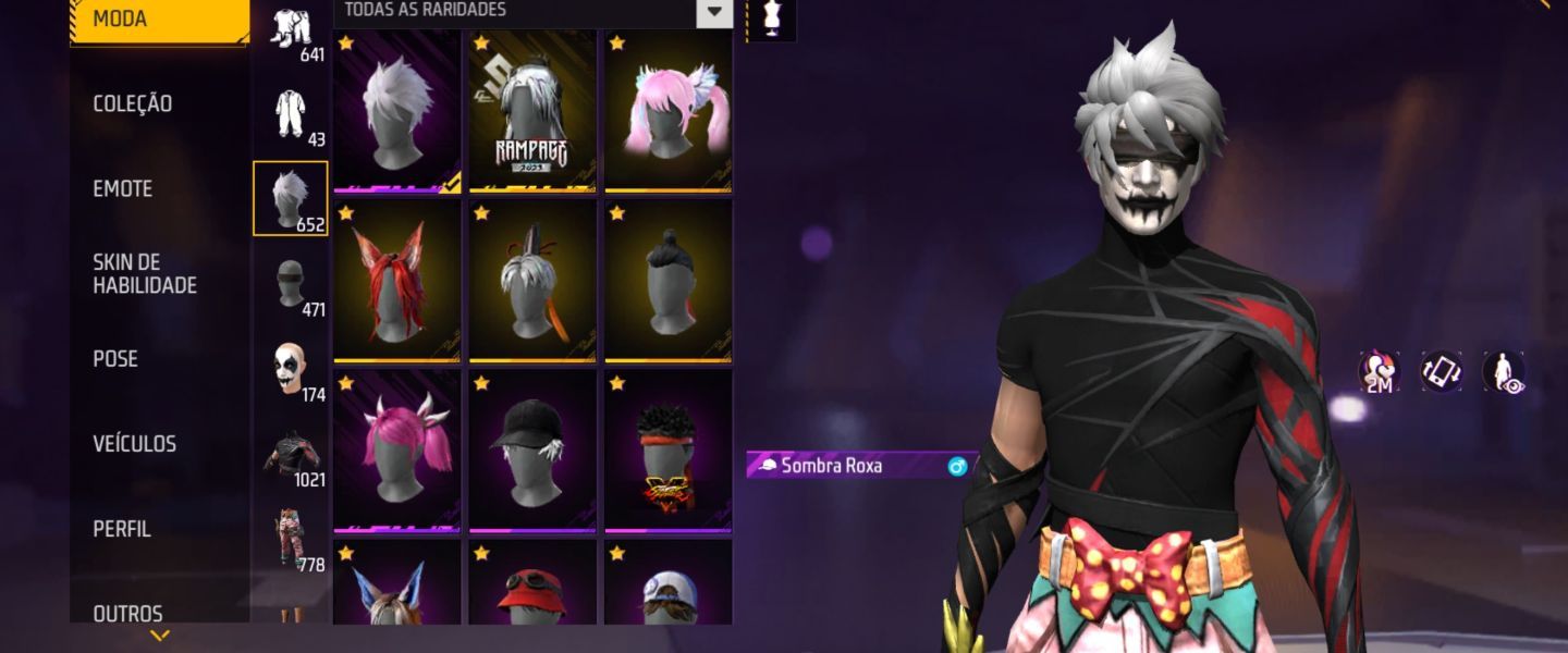 CONTA FREE FIRE (FF) FULLZONA 15 EVOS, 12 PUNHOS, UMP E XM8 ATT (NÃO É A ROXA)