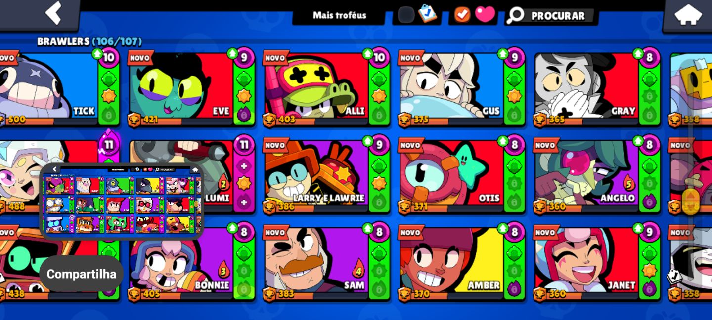 Conta Brawl Stars Rara 2019 60k Troféus | Todos os Brawlers (Sem o cosmo)