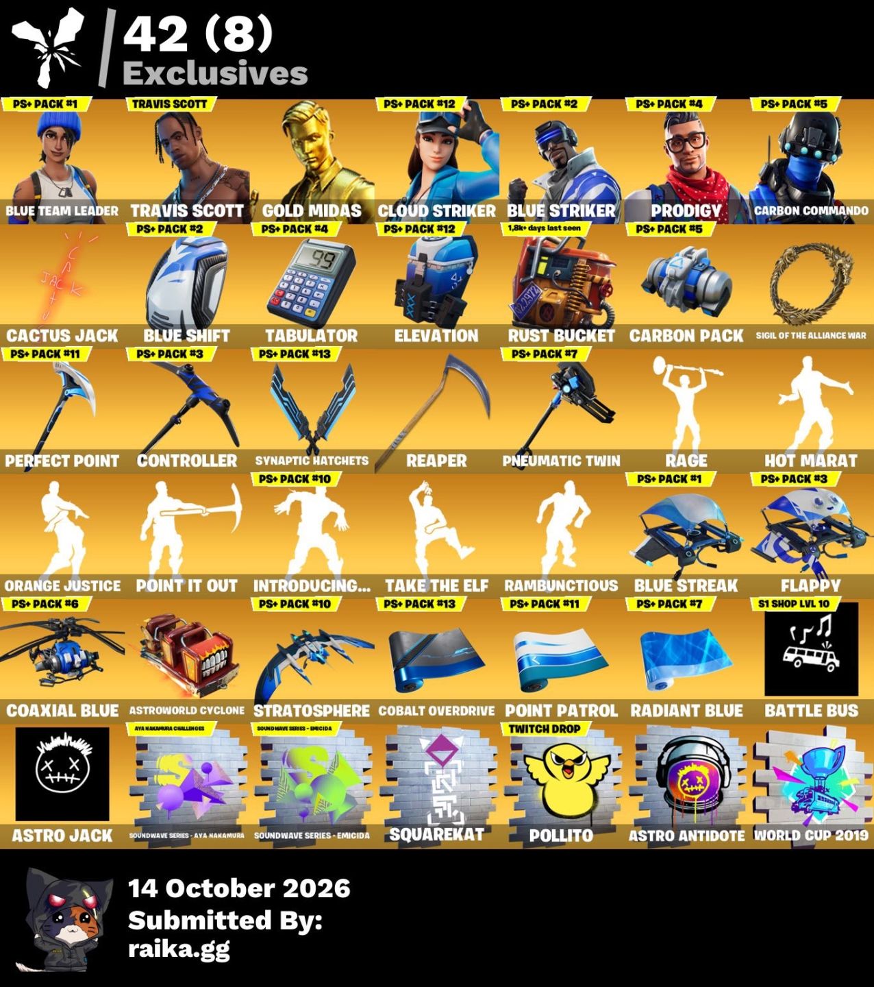 Conta Fortnite ( Travis scott) entre outros