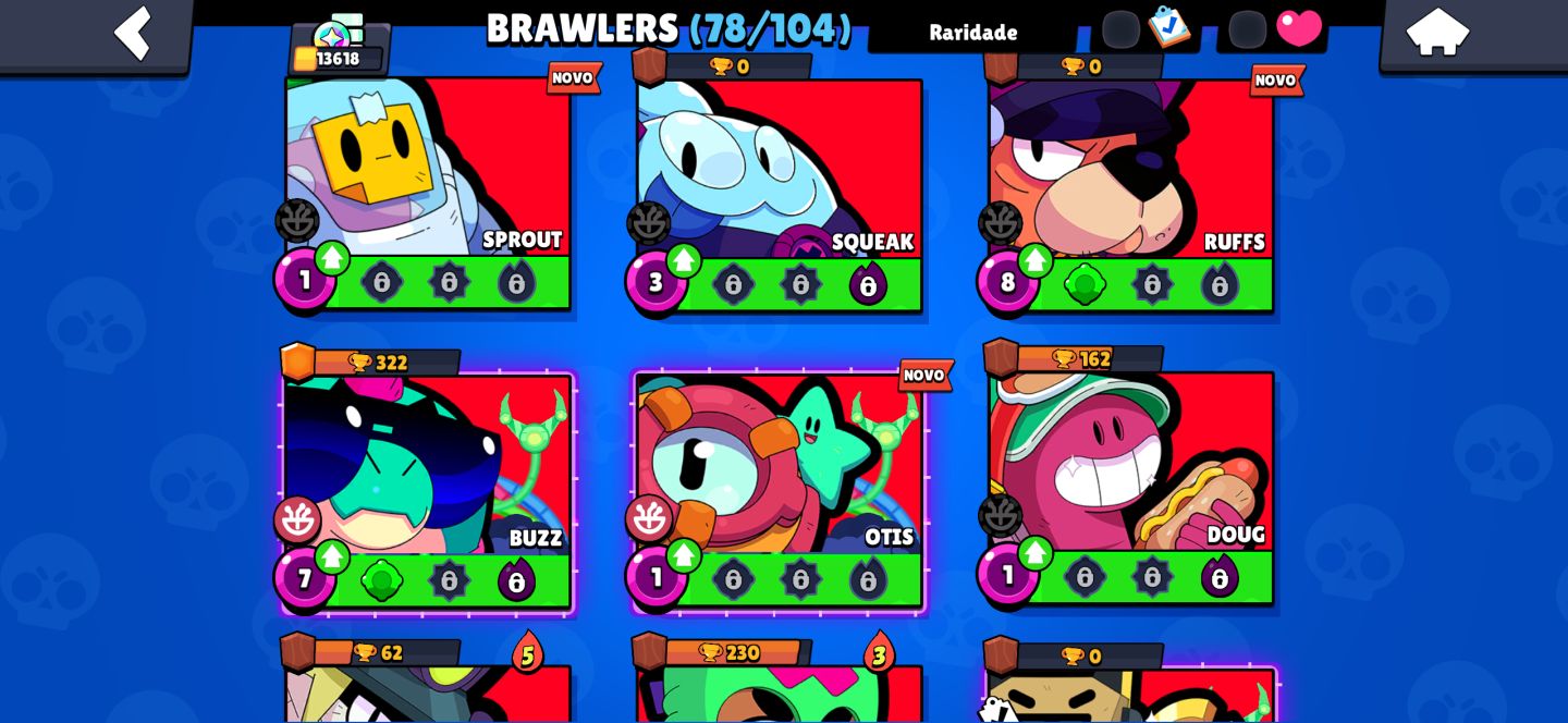 Conta de Braw Stars, 78 brawlers
