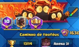 CONTA CLASH ROYALE 10 ANOS | 13.100 TROFÉUS | ARENA 31 | REI 16 MAX | 5262 GEMAS